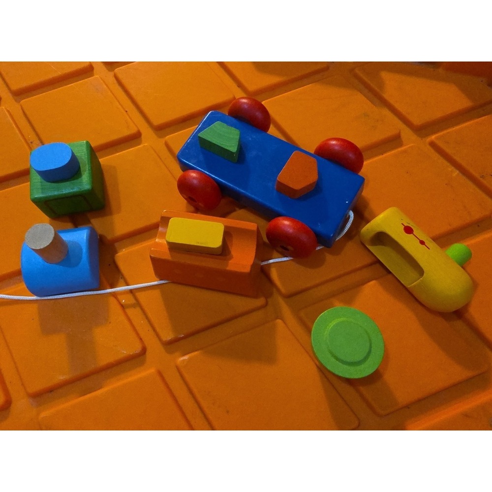 Vintage Rare HTF Plan Toys Stacking Train Wooden Toy Baby Einstein - Picture 5 of 5